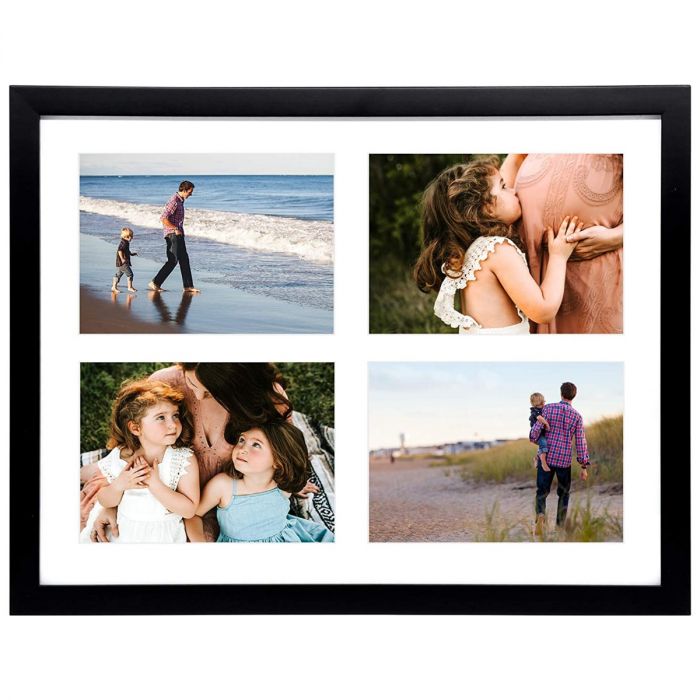 Multi Photo Picture Frame Holds 6 6x4 Photos in a Black Wood Frame