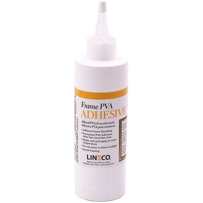 Lineco PVA Adhesive, Picture Frame Glue, Adhere Wood or MDF Frames, Dries  Clear Flexible, 4 oz, Ideal for Glue Wood Paper Board Framing Collage Crafts  Bookbinding