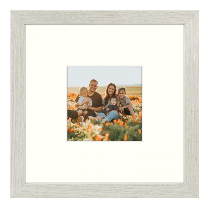 BOGO 8x8 White Frames For 4x4 Picture with Ivory Mat and Real Glass