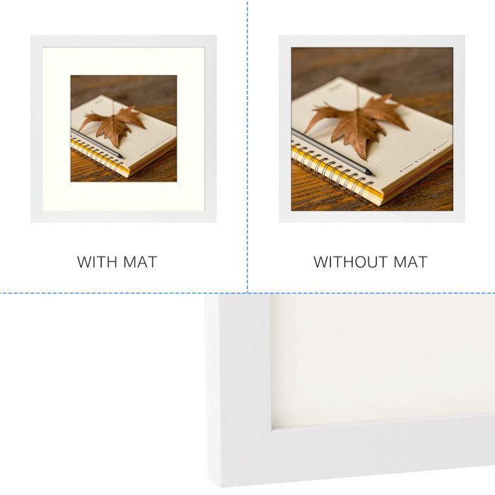 7 Pack 12x12 Picture Frames without Mat or 8x8 Photo Frame with