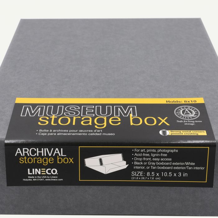 Lineco 11x17 Blue/Gray 3 Deep Museum Storage Box Archival with Metal Edge