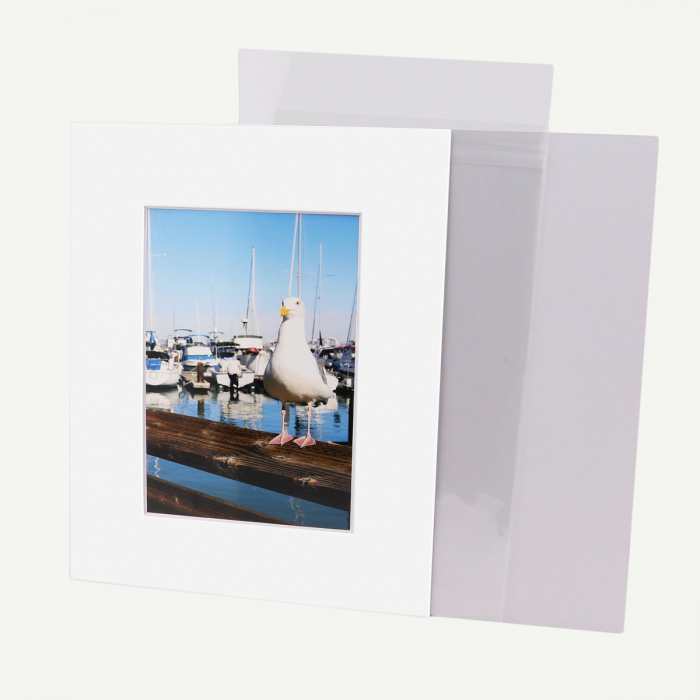 Pack of 100, 8x10 Pre-cut Mat with Whitecore fits 5x7 Picture +