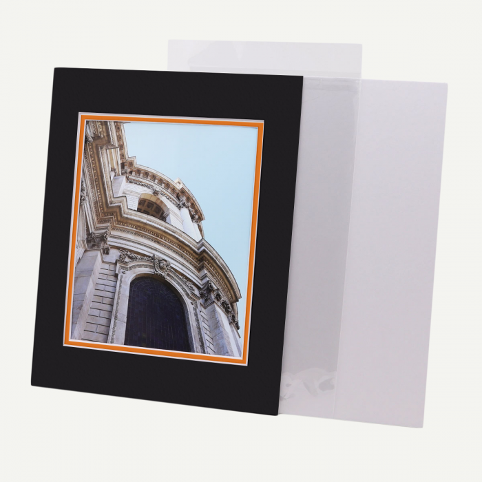 Pack of 25, 11x14 Pre-cut Double Mat with Whitecore fits 8x10 Picture +  Backing + Bags.