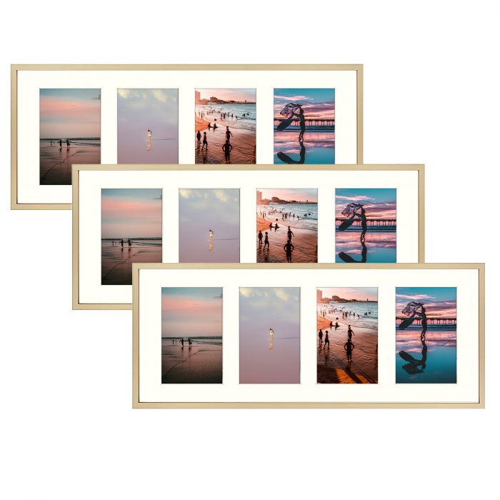 8x20 Frame for Four 4x6 Picture White Wood (10 Pcs per Box)