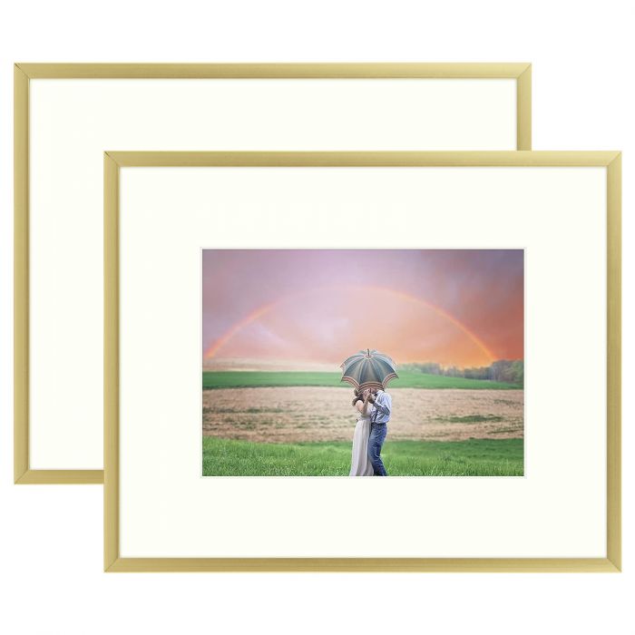 9-Pack, Brushed Gold, 8x8 Photo Frame (4x4 Matted)