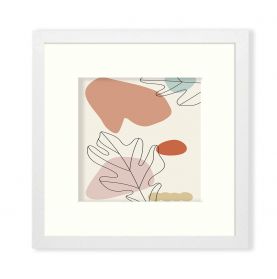 12x12 White MDF 7/8" Frame for 8x8 Picture and Ivory Mat