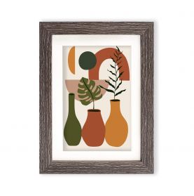 5x7 Brown MDF 5/8" Frame for 4x6 Picture, Set of 2 and Light Cream Mat