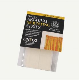 Lineco See-Thru Polyester Mounting Strips, 4 inches, Pack of 12