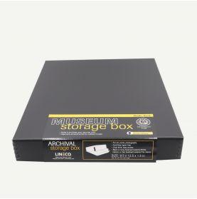 Lineco 9x12 Black, 1.5" Deep Archival Museum Storage Box Drop Front Design, 9x12 storage box, 9x12 archival box, acid free box 9x12, 9x12 boxes for picture, 9x12 museum storage box