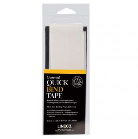Lineco Quick Bind Book Repair Tape Acid-free Archival Book Binding Tape Cloth for Book Making, 2 X 36 inches, White (739-1202)