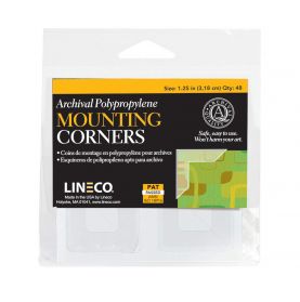 Lineco, Self-Adhesive Polypropylene Mounting Corners, 1.25 inch Full View, Pressure Sensitive, Non-Yellowing Acrylic Adhesive (Pack of 48)