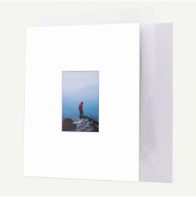 Pack of 100, 11x14 Pre-cut Mat with Whitecore fits 4x6 Picture + Backing + Bags.