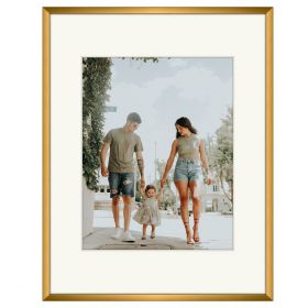 11x14 Bronze Aluminum Frame For 8x10 Picture with Ivory Mat and Real Glass