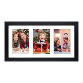 9x18 Black Wood 1" Frame for 5x7 Picture and White Mat