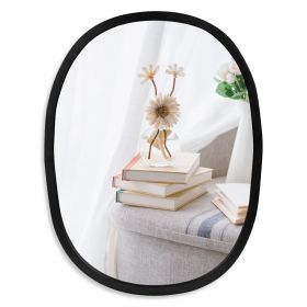 24x18 Black MDF Oval Framed Accent Mirror