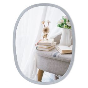 24x18 Gray MDF Oval Framed Accent Mirror