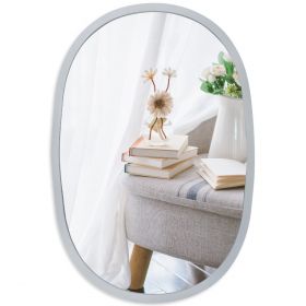36x24 Gray MDF Oval Framed Accent Mirror