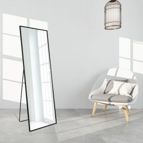 65x22 Black Aluminum Metal Framed Full Length Mirror