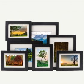 Gallery Wall Set of 7 Black MDF 7/8" Frames 