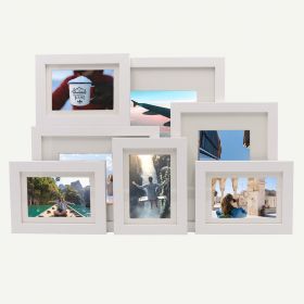Gallery Wall Set of 7 White MDF 7/8" Frames 
