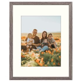 11x14 Gray MDF 5/8" Frame for 8x10 Picture and Ivory Mat