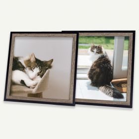 8x8 Black/Brown MDF Frame for 8x8 Picture, Set of 2