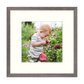 BOGO 12x12 Picture Frame with Mats for 8x8 Photo, Grey Color Frame for Wall Mounting, Great for Weddings Photos, Anniversary Photos, Memories (Grey, 1-Pack)