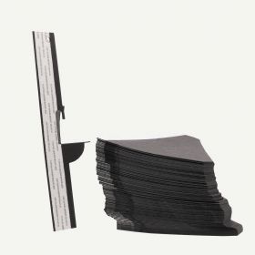 Single Wing 9 Inch Black Self-Stick Easel Back, Pack of 50.