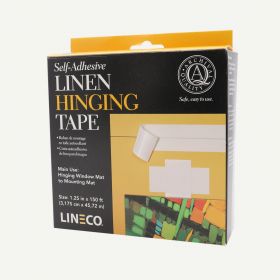 Lineco Acid Free Linen Self-Adhesive Hinge Tape Roll, 1.25 inch x 150 Feet