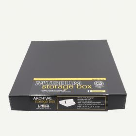 Lineco 9x12 Black, 1.5" Deep Archival Museum Storage Box Drop Front Design, 9x12 storage box, 9x12 archival box, acid free box 9x12, 9x12 boxes for picture, 9x12 museum storage box