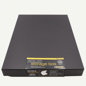 Lineco 13x19 Black 1.75" Deep Clamshell Archival Folio Storage Box Removable Lid Acid-Free with Metal Edge, 13x19 storage box, archival box 13x19, 13x19 box, 13x19 box with lid, 13x19 photo box, 13x19 folio storage box