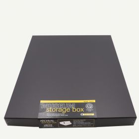 Lineco 14x17 Black 1.5" Deep  Archival Museum Storage Box Drop Front Design, 14x17 storage box, 14x17 archival box, acid free box 14x17, 14x17 boxes for picture, 14x17 museum storage box