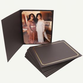 Pack of 25, Black Photo Folder for 8x10 or 6x8 Picture