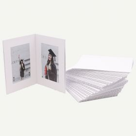 Pack of 50, White Photo Folder for Two 4x6 Pictures