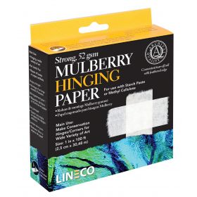 Lineco Mulberry Hinging Paper 1" x 100 ft. for Making Conservation Hinges. Safely Hinge Artwork, Craft, Digital Prints, Documents, and More.