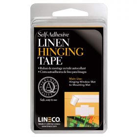 Lineco, Self Adhesive Linen Hinging Tape, 1.25" x 12 Feet, Archival Acid-Free Neutral pH Adhesive, Ideally for Hinging Matboards, Boxes