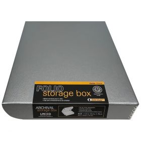 11x14 Silver Clamshell Box, 11x14 metal edge box, 11x14 storage box for photo, 11x14 preservation box, 11x14 boxes acid free, Lineco 11x14 Silver Metallic Clamshell Folio Storage Boxes