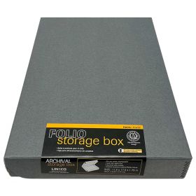 11x17 clamshell box, 11x17 acid free storage box, 11x17 picture storage box, Grey archival box 11x17, 11x17 magazine storage box, Lineco 11x17 Gray Clamshell Folio Storage Box