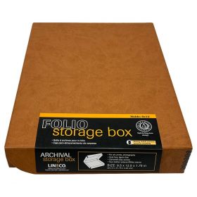 9x12 Leather clamshell box, 9x12 photo box, 9x12 acid-free box, 9x12 print storage box, 9x12 preservation box, Lineco 9x12 Tan Clamshell Folio Storage Box