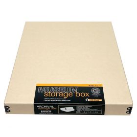 11x14 metal edge box, archival box 11x14, 11x14 preservation box, 11x14 acid-free box with lid, 11x14 museum storage box, Lineco Tan 11x14 Museum Storage Box 