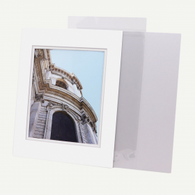 Pack of 100, 11x14 Pre-cut Double Mat with Whitecore fits 8x10 Picture + Backing + Bags.