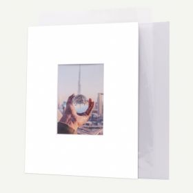 Pack of 100, 11x14 Pre-cut Mat with Whitecore fits 5x7 Picture + Backing + Bags.