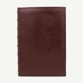 Faux Leather Maroon Photo Album with Floral Design for 300 4x6 Pictures