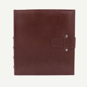 Faux Leather Maroon Photo Album with Strap Closure for 200 5x7 Pictures