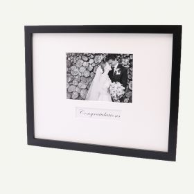 11x14 Black Wood 3/4" Frame for 5x7 Picture and White Mat