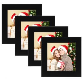 4x4 Black Wood 3/4" Frame for 4x4 Picture, Set of 4  