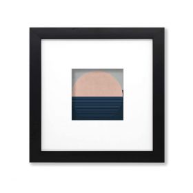 8x8 Black Wood 3/4" Frame for 4x4 Picture and White Mat