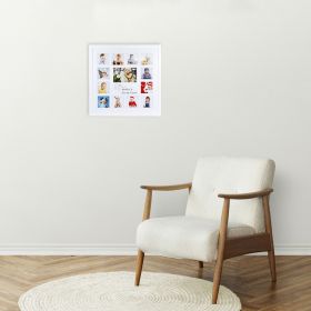 16x16 White Wood 3/4" Frame for 3.25x3.25, 4x6 Picture and White Mat