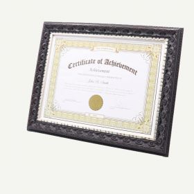 8.5x11 Black Silver Polystyrene 1 1/4" Diploma Frame for 8.5x11 Picture 