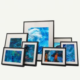 Gallery Wall Set of 7 Black Aluminum 3/10" Frames